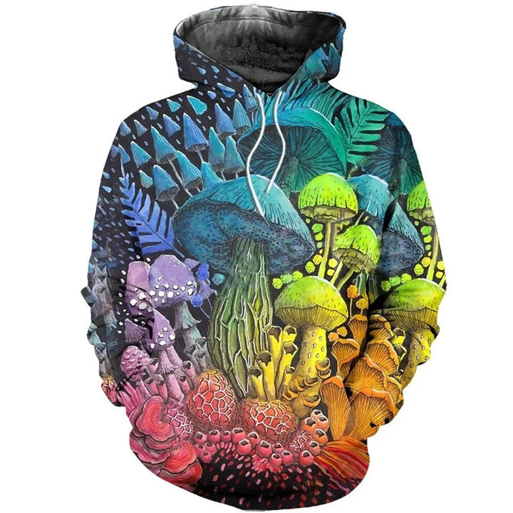 Unisex Kapuzenpullover mit kreativem Pilzdesign Drune