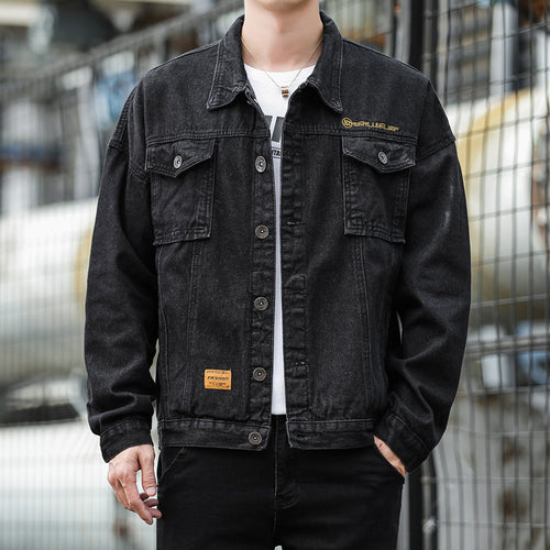 Herren Denimjacke im lässigen Stil mit funktionalen Pattentaschen und robustem Design Drune