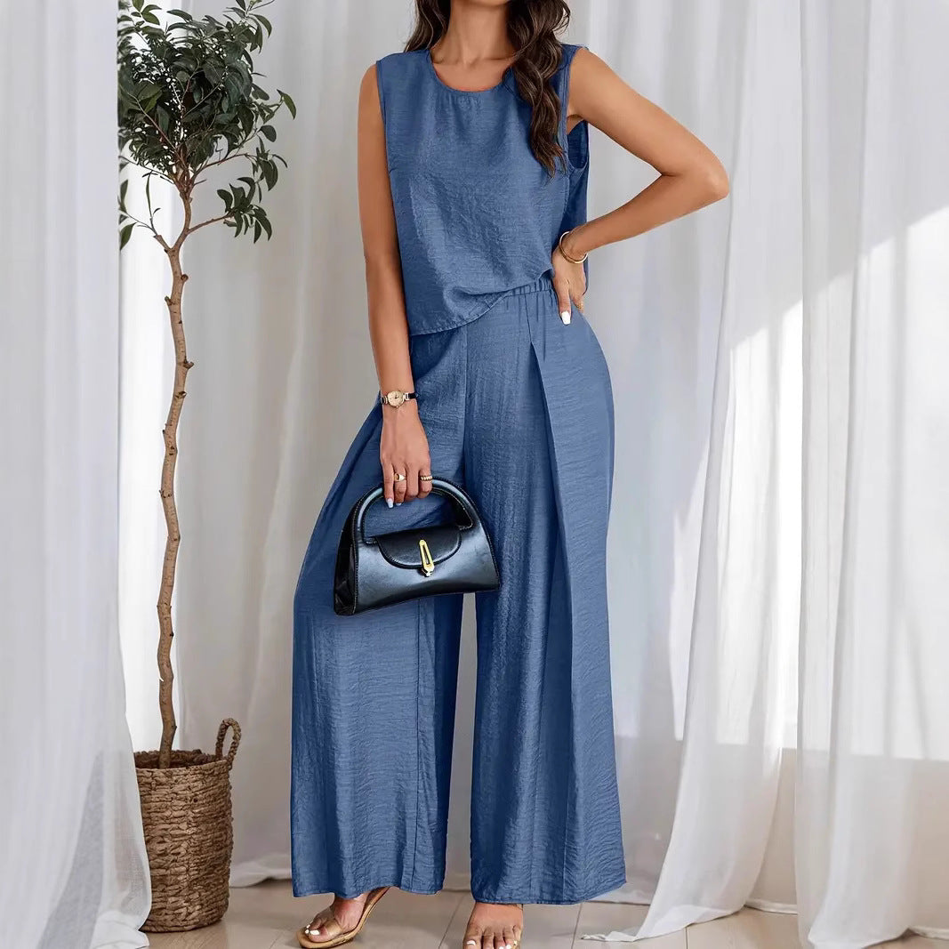 Damen weiches Oberteil und elegante weite Hose Drune