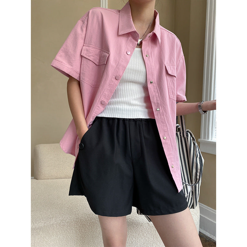 Damen lässiges Top mit feinem Rippenmuster und femininer Silhouette Drune