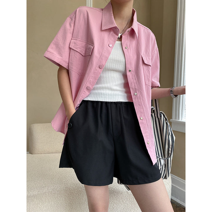 Damen lässiges Top mit feinem Rippenmuster und femininer Silhouette Drune