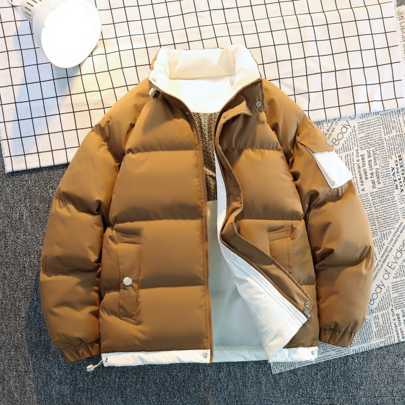 Herren Isolierte Oversize-Pufferjacke mit Kontrast-Innenfutter, Ärmeltasche & Kordelzug Drune
