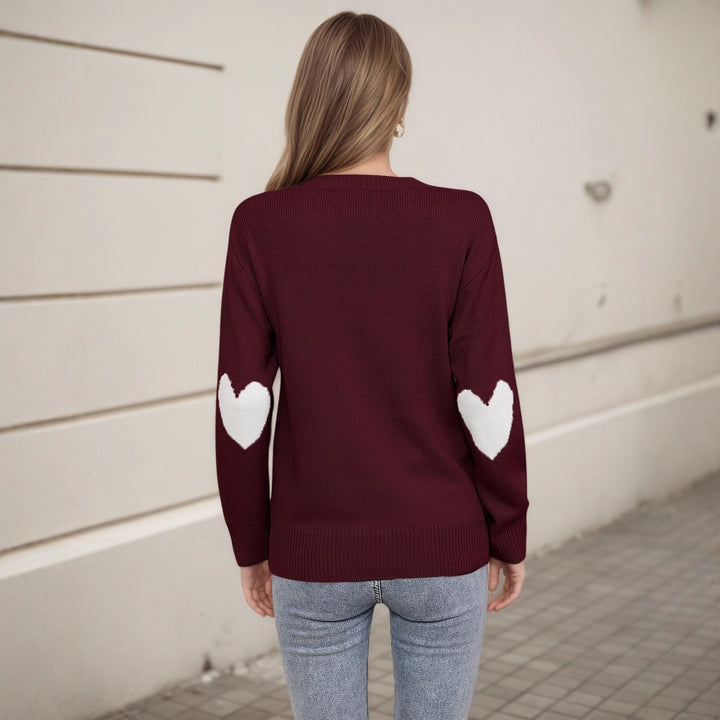 Damen Strickpullover mit Herzmotiv und lässigem Schnitt Drune
