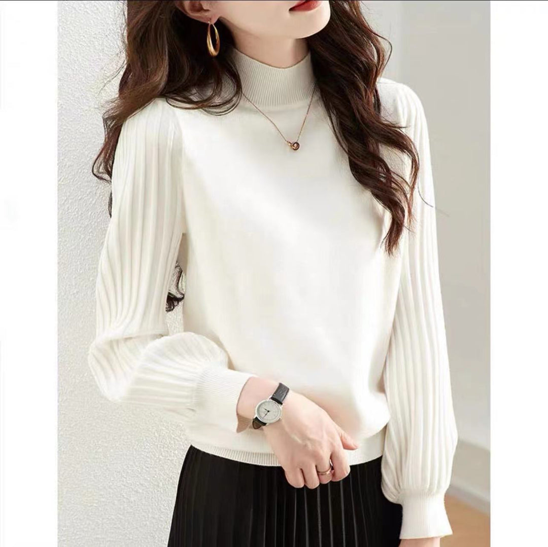 Damen eleganter Pullover mit hohen Strickärmeln Drune