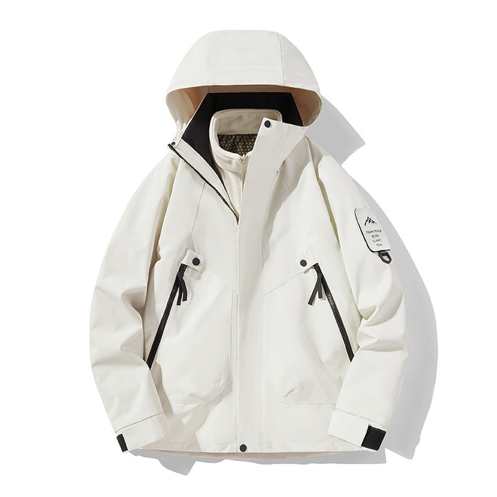 Unisex Wasserdichte, atmungsaktive Hardshell-Outdoorjacke mit Kapuze Drune