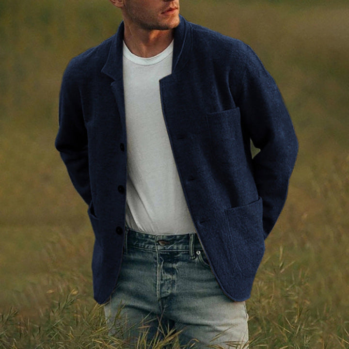 Herren lässige Wolljacke mit modernem Schnitt und praktischen Taschen Drune