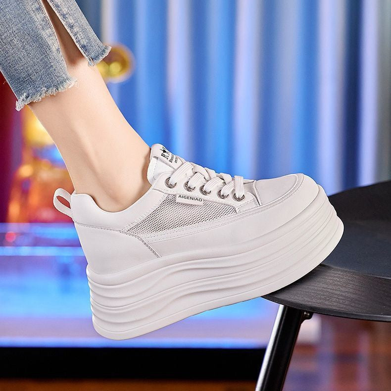 Damen Sportliche Plateausneaker mit atmungsaktiver Obermaterialkombination Drune