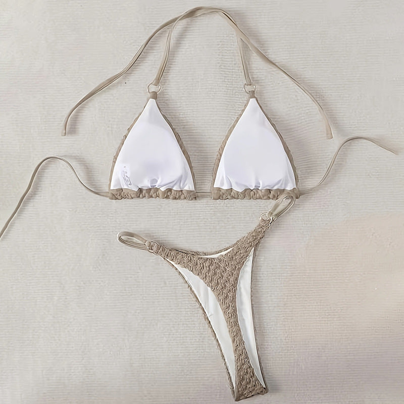 Damen Triangel-Bikini mit geflochtener Struktur Drune