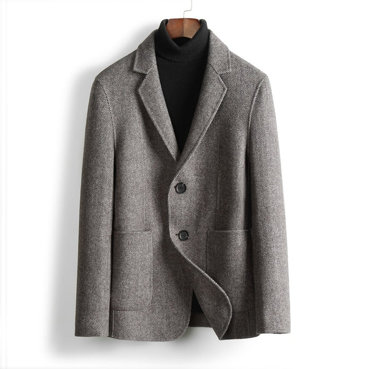 Herren Herringbone-Muster Blazer Drune