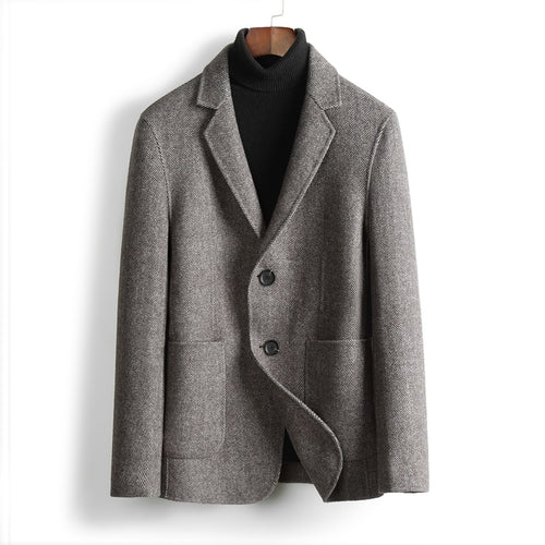 Herren Herringbone-Muster Blazer Drune