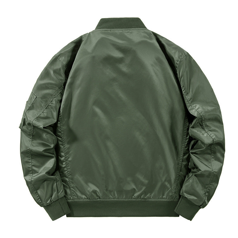 Herren Nylon‑Bomberjacke im Fliegerstil mit Ärmeltasche und Rippbündchen Drune