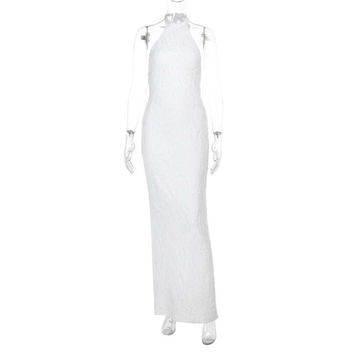 Damen elegantes Maxikleid mit schmalem Schnitt und hochgeschlossenem Design Drune