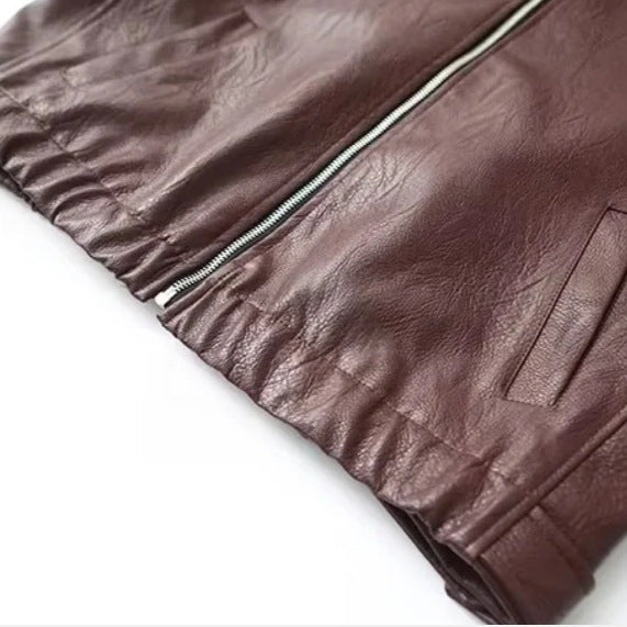 Damen Kunstlederjacke im lässigen Schnitt mit aufgesetzten Taschen Drune