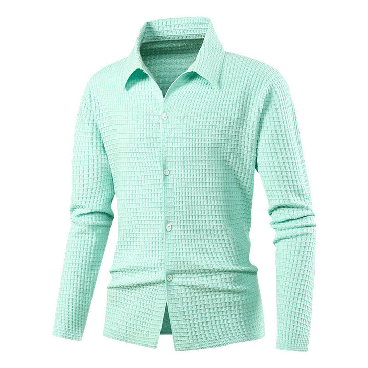 Herren Elegantes Langarmhemd mit Struktur Drune