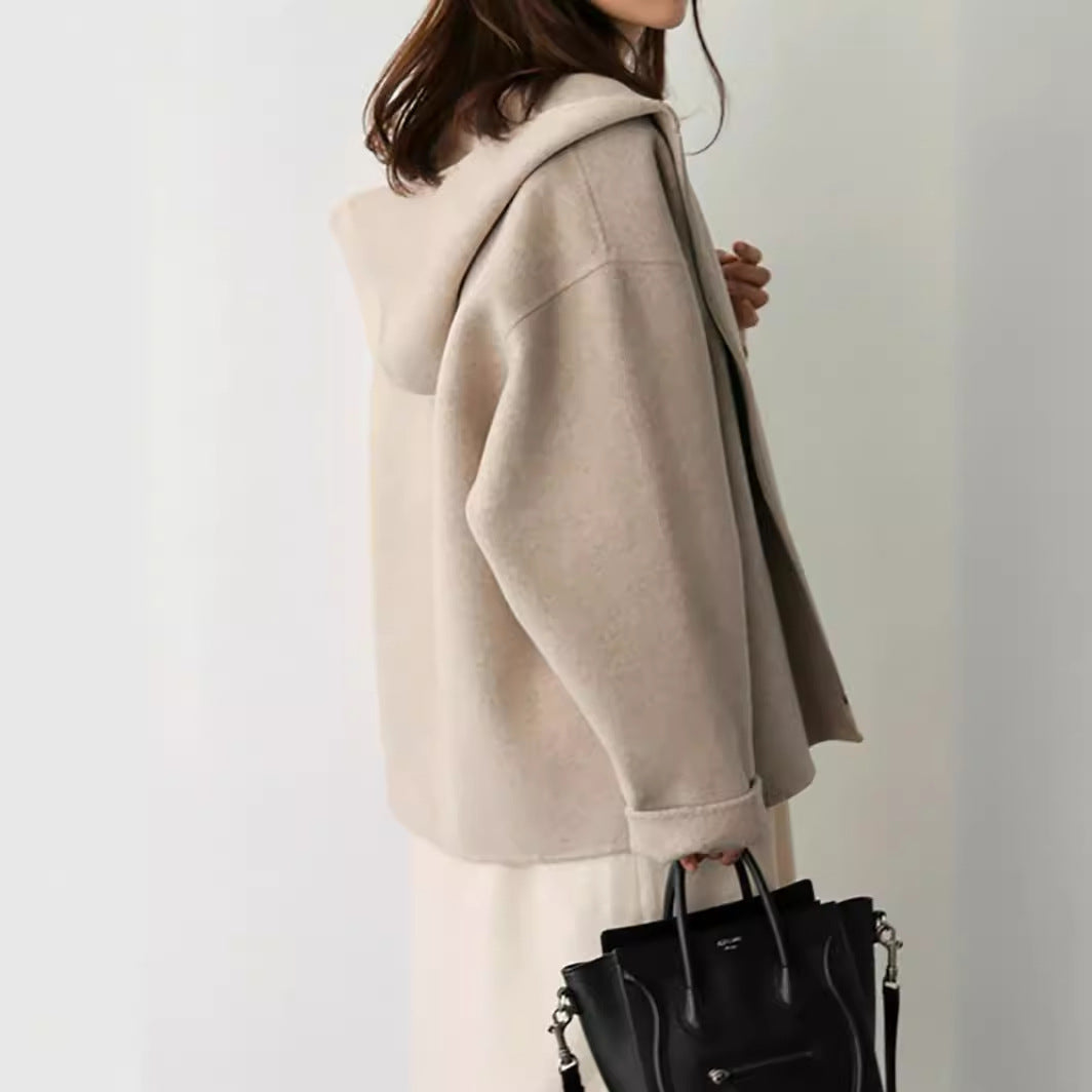 Damen Modische und elegante Kapuzenjacke aus weichem Material Drune