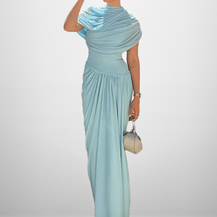 Damen Elegantes Wickelmaxikleid mit raffinierten Drapierungsdetails Drune