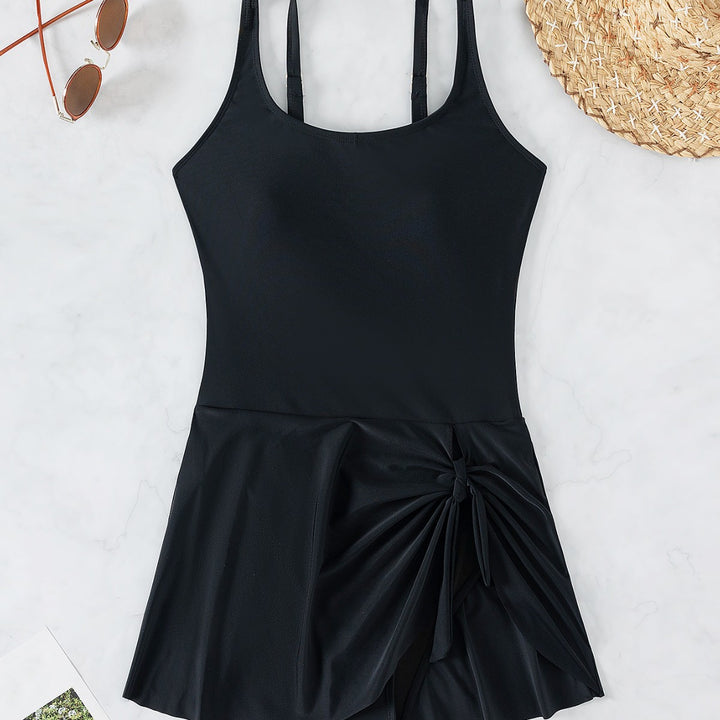 Damen Eleganter Badeanzug mit Drapierung Drune