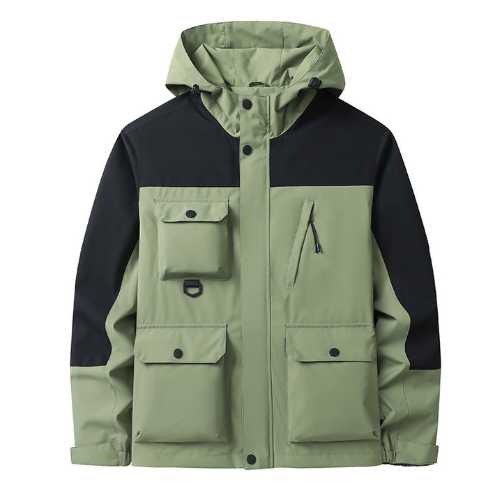 Herren Technische Utility-Fieldjacke mit Kapuze, Mehrfachtaschen und windabweisender Shell Drune