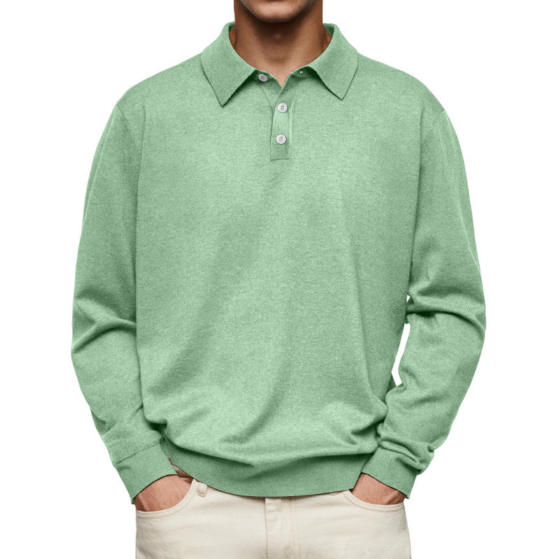 Herren Feinstrick-Poloshirt mit Knopfleiste und Rippbündchen Drune