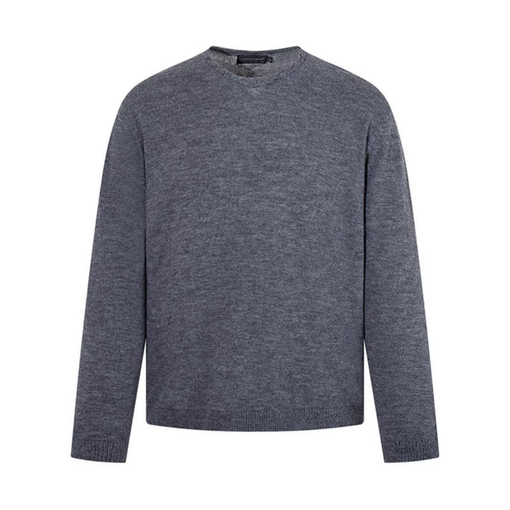 Herren Feinstrickpullover mit Rundhalsausschnitt, lockerer Passform und geripptem Saum Drune
