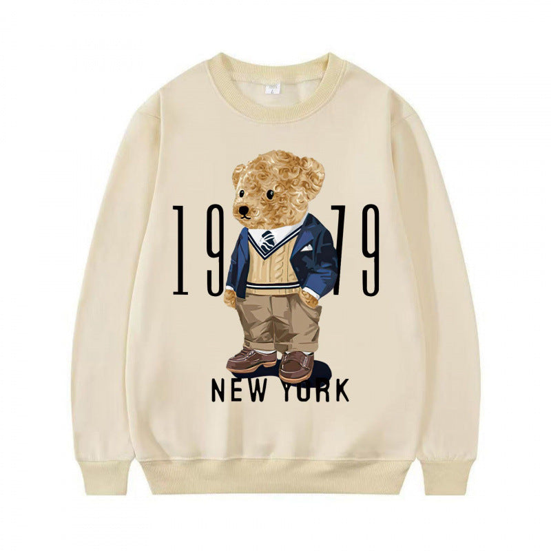 Damen Gemütlicher Sweatshirt mit Bärenmotiv Drune