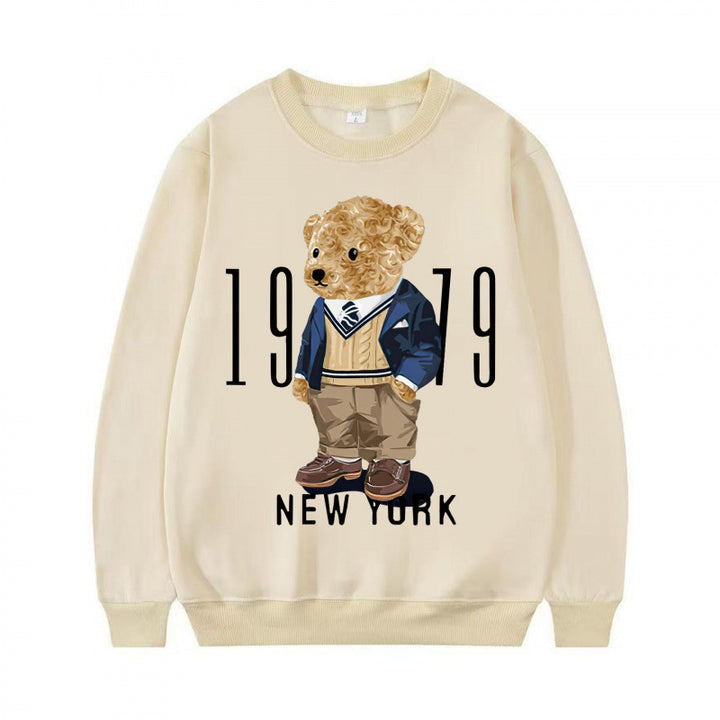Damen Gemütlicher Sweatshirt mit Bärenmotiv Drune