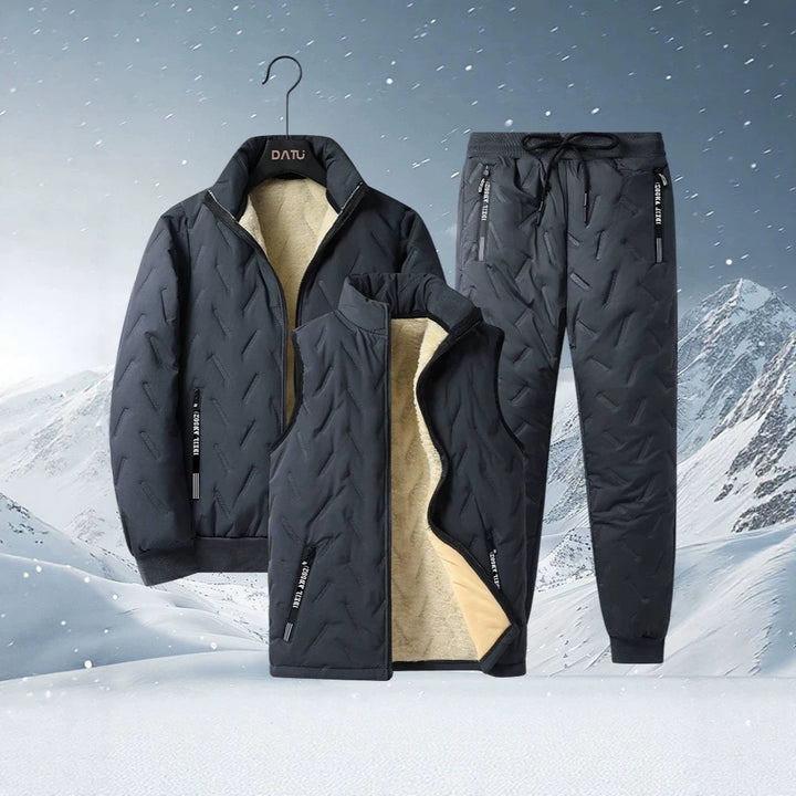 Herren Thermo-Steppset mit separater Weste, Teddyfutter und elastischer Jogginghose Drune