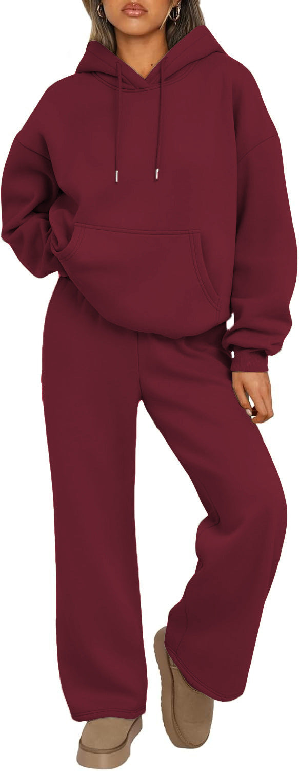 Unisex minimalistischer Kapuzenpullover aus French-Terry mit flachem Kordelzug und verstärkter Nackenpasse Drune