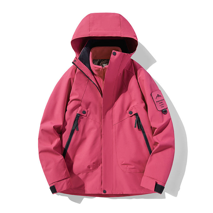 Unisex Wasserdichte, atmungsaktive Hardshell-Outdoorjacke mit Kapuze Drune