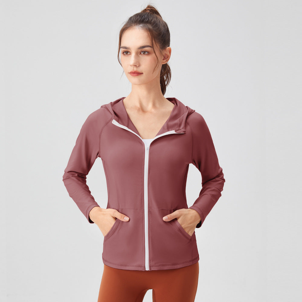 Damen Sportliche Kapuzenjacke mit leichtem Material und praktischen Taschen Drune