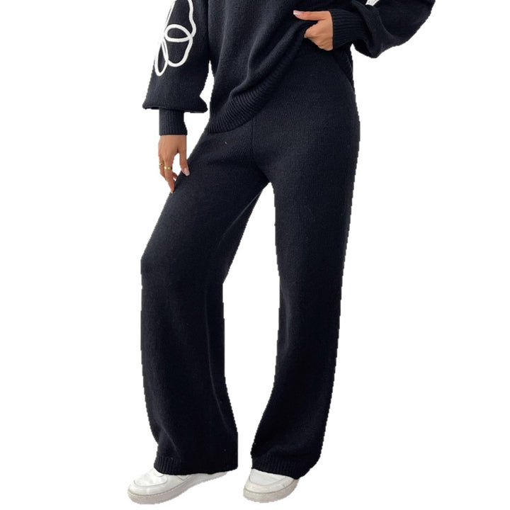 Damen lässige Strickhose mit weitem Schnitt Drune