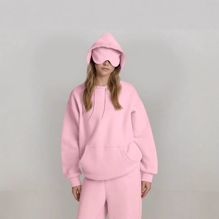 Damen Kapuzenpullover mit integriertem Schlafmasken-Design Drune