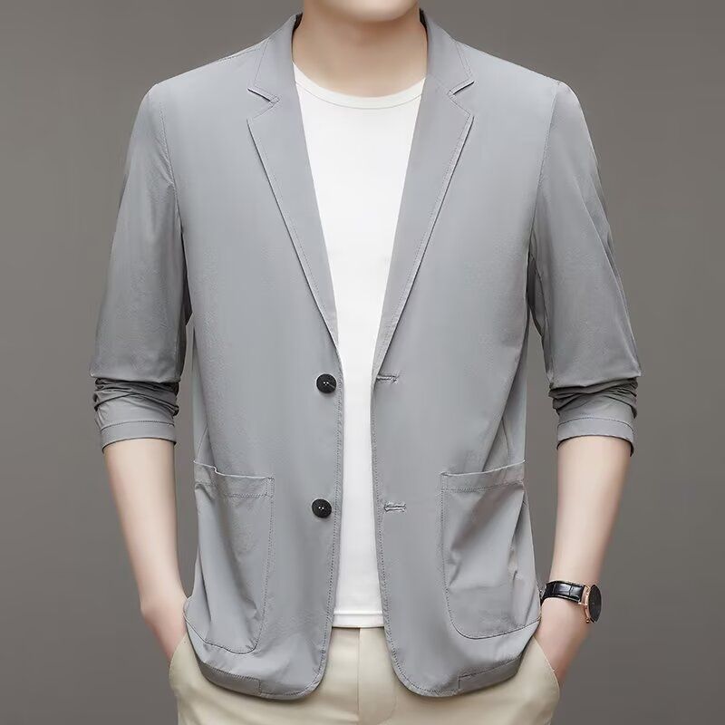 Herren Modischer Blazer mit hohem Kragen Drune
