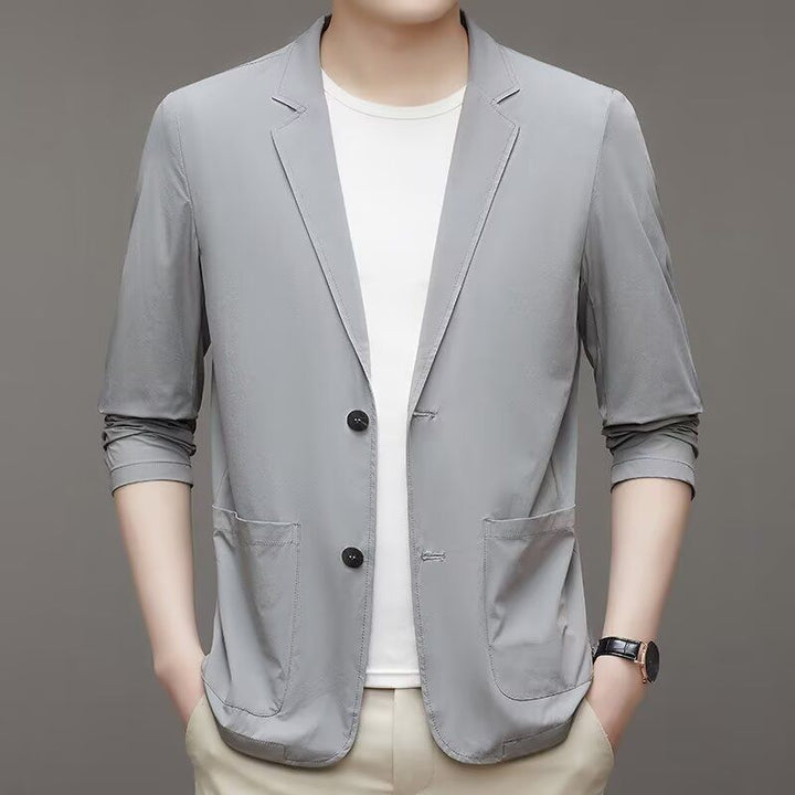 Herren Modischer Blazer mit hohem Kragen Drune