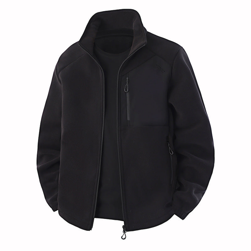 Herren Hybrid-Fleecejacke mit Softshell‑Einsätzen, Brust-Reißverschlusstasche und Zwei-Wege-Frontreißverschluss Drune