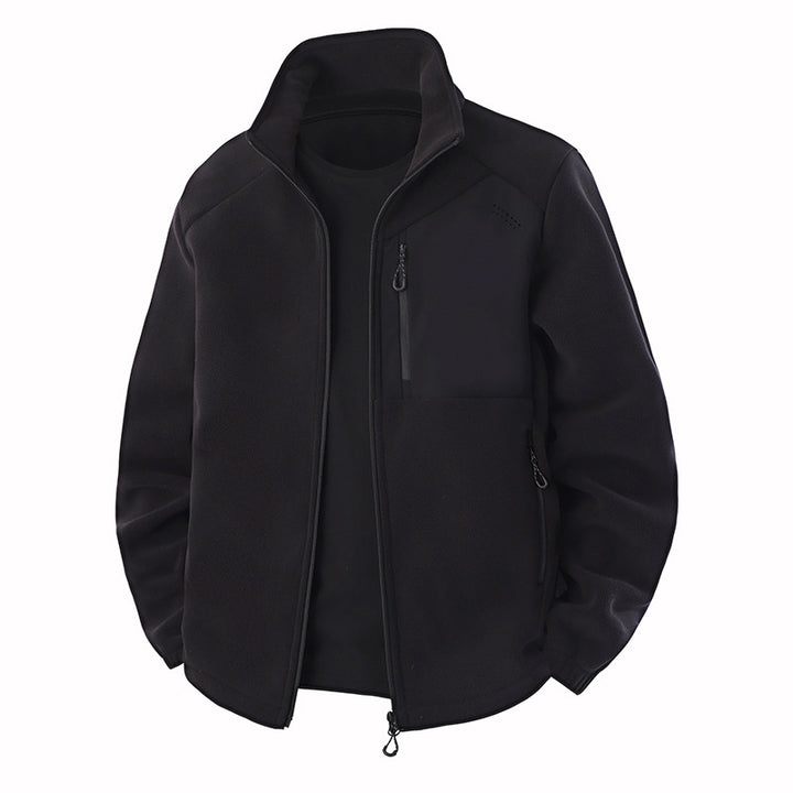 Herren Hybrid-Fleecejacke mit Softshell‑Einsätzen, Brust-Reißverschlusstasche und Zwei-Wege-Frontreißverschluss Drune