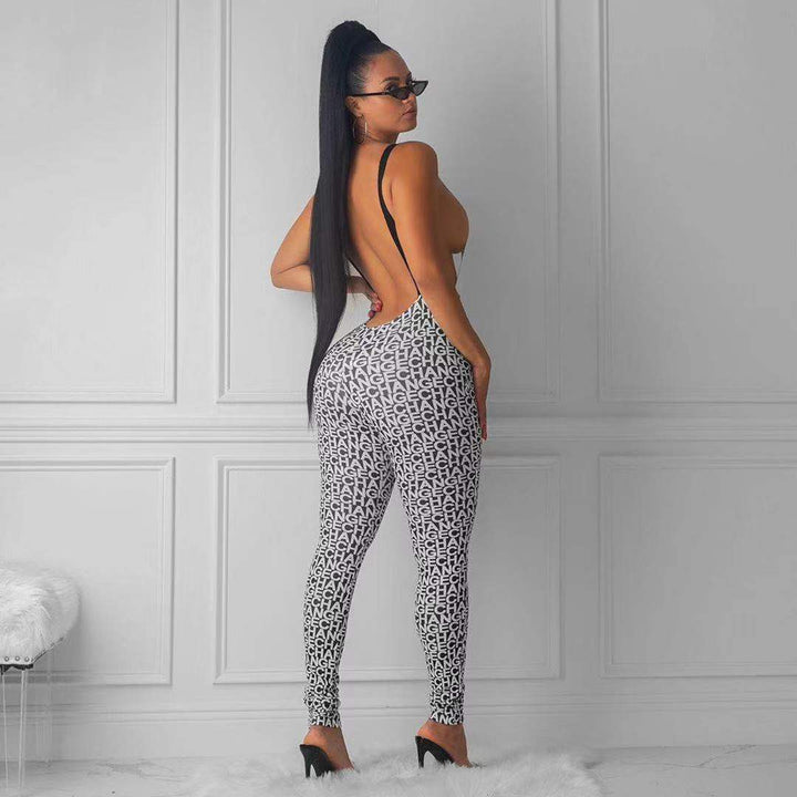 Damen körperbetontes Sport-Outfit mit modischem Print Drune