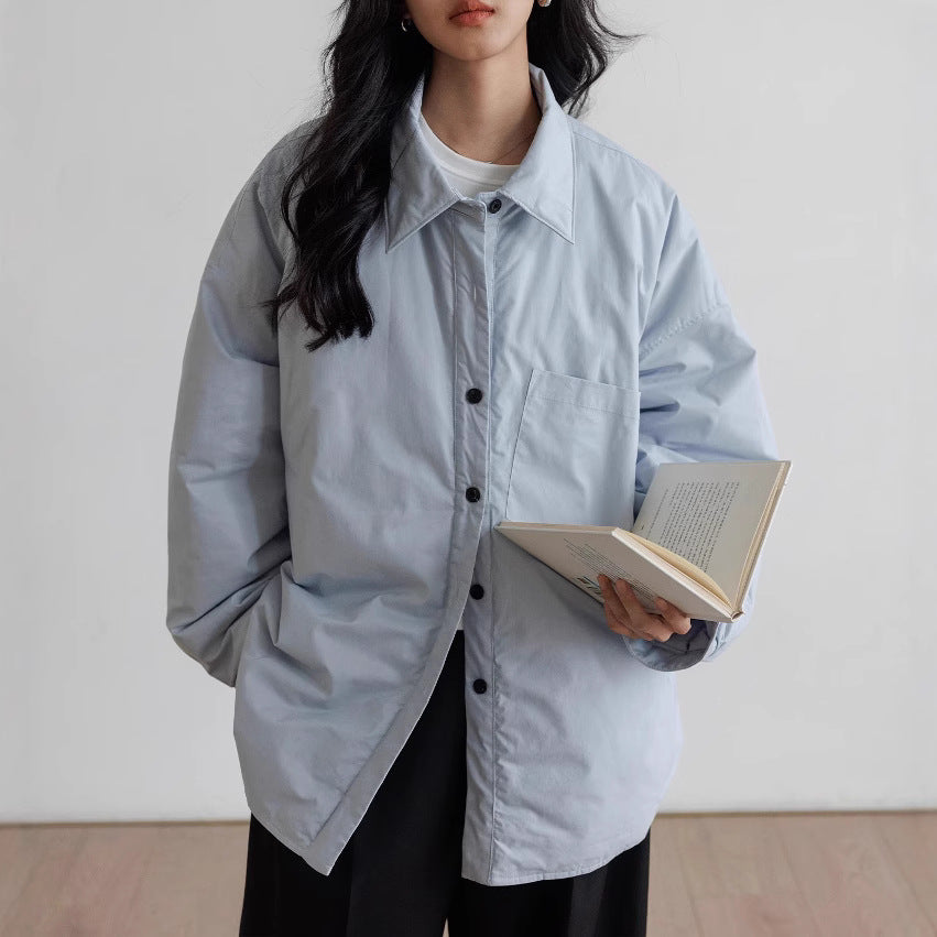 Damen Oversized Bluse mit Knopfdetail Drune