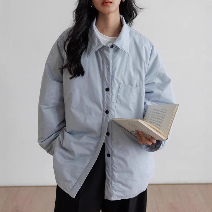 Damen Oversized Bluse mit Knopfdetail Drune