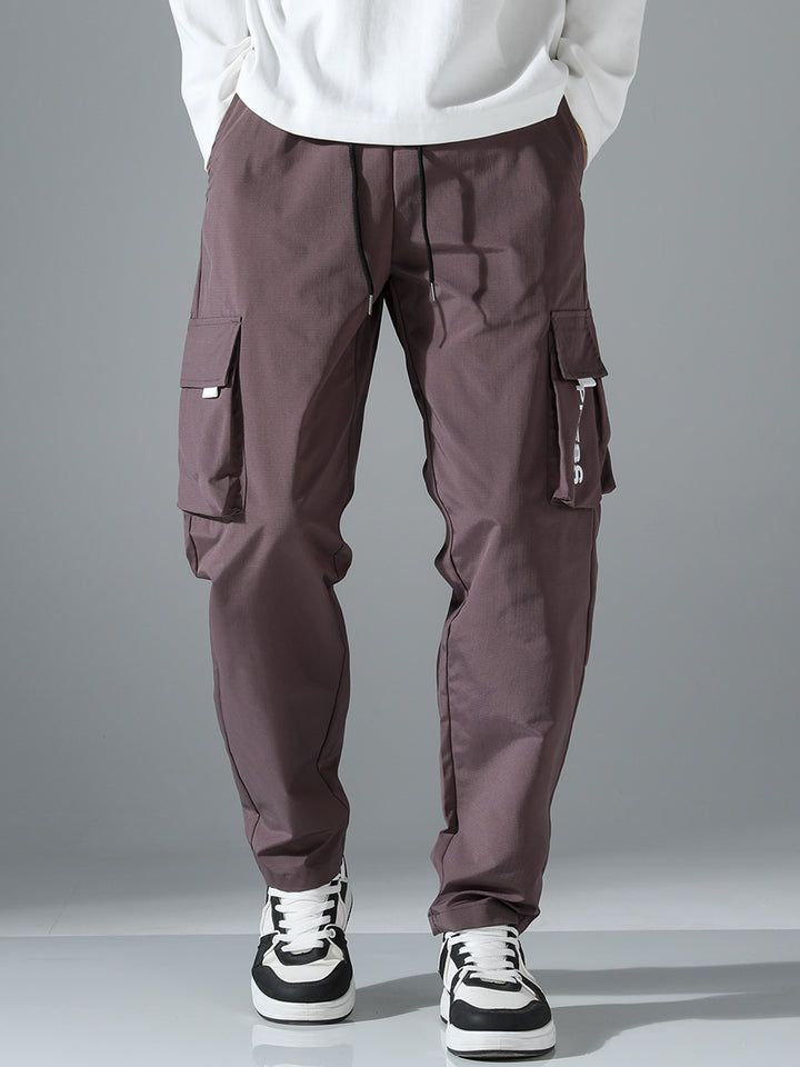 Herren Tapered Cargo-Jogginghose mit elastischem Tunnelzug, multifunktionalen Klapptaschen & ergonomischen Nähten Drune