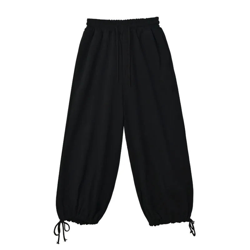 Damen nan weite hochgeschnittene Lounge-Hose aus weichem Jersey mit Tunnelzug und Seitentaschen Drune