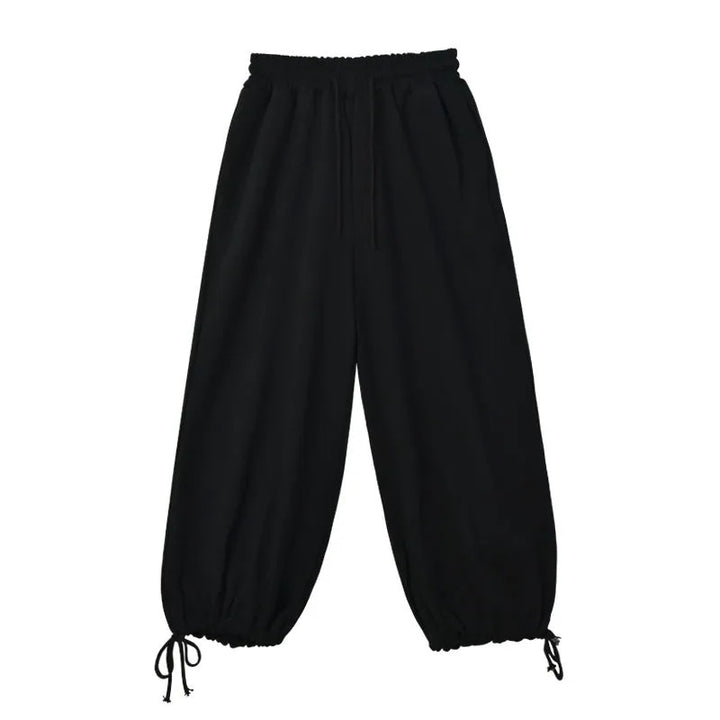 Damen nan weite hochgeschnittene Lounge-Hose aus weichem Jersey mit Tunnelzug und Seitentaschen Drune
