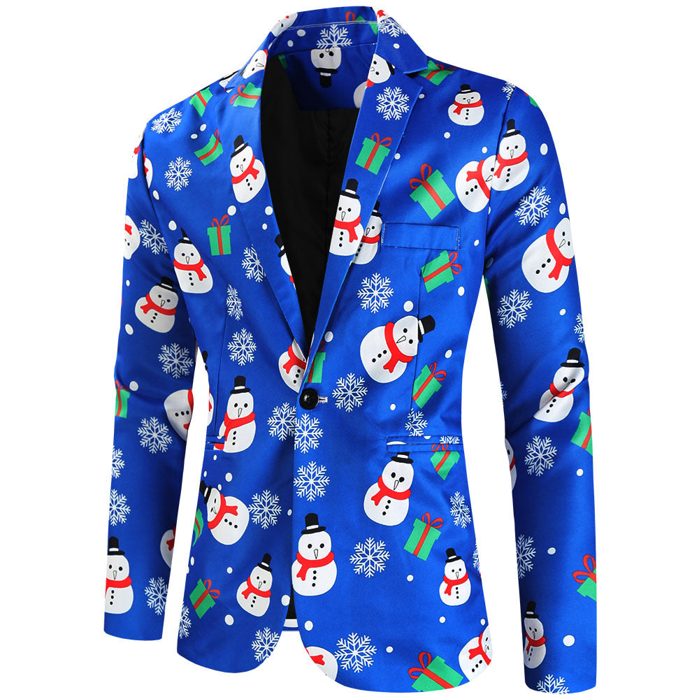 Herren Dreiteiliger Anzug mit festlichem Tannenbaum‑Print, tailliertes Sakko, Weste & Hose Drune