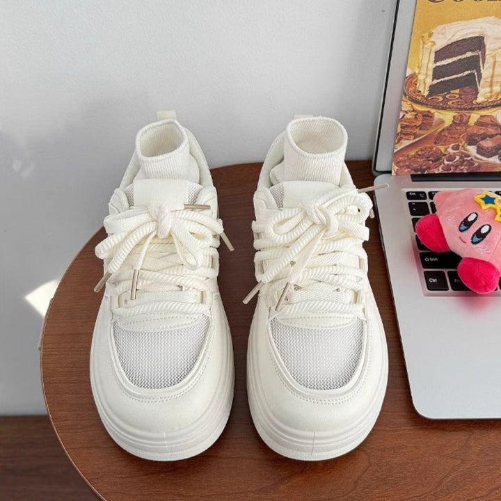 Damen modische Sneakers mit hochgezogenem Schaft und dämpfender Sohle Drune