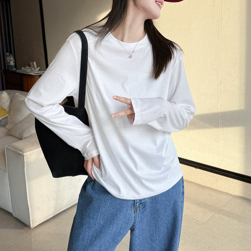 Damen Bequeme Langarmshirt mit schlichten Details Drune
