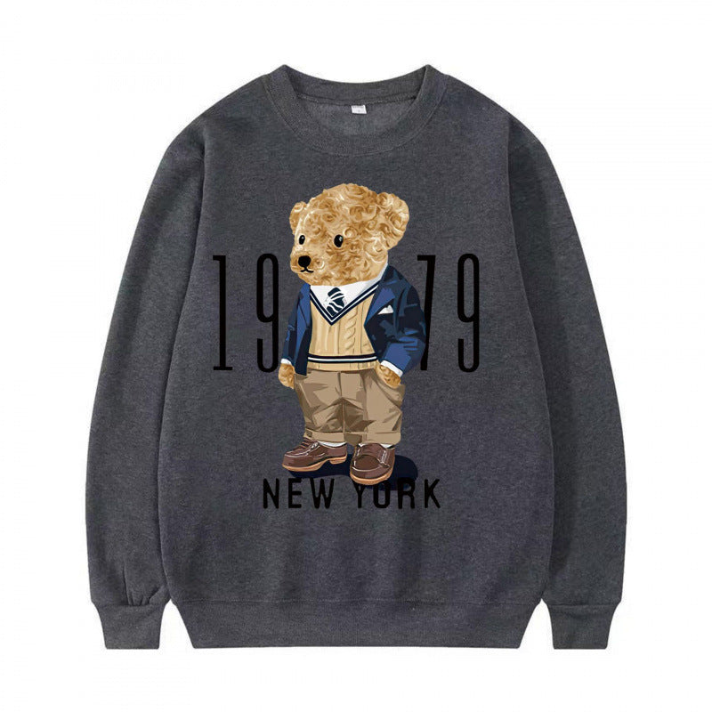 Damen Gemütlicher Sweatshirt mit Bärenmotiv Drune