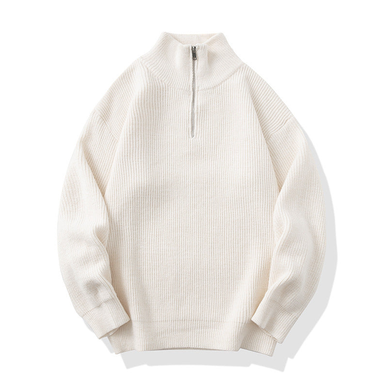 Damen Hochwertiger Strickpullover mit Stehkragen und Reißverschluss Drune