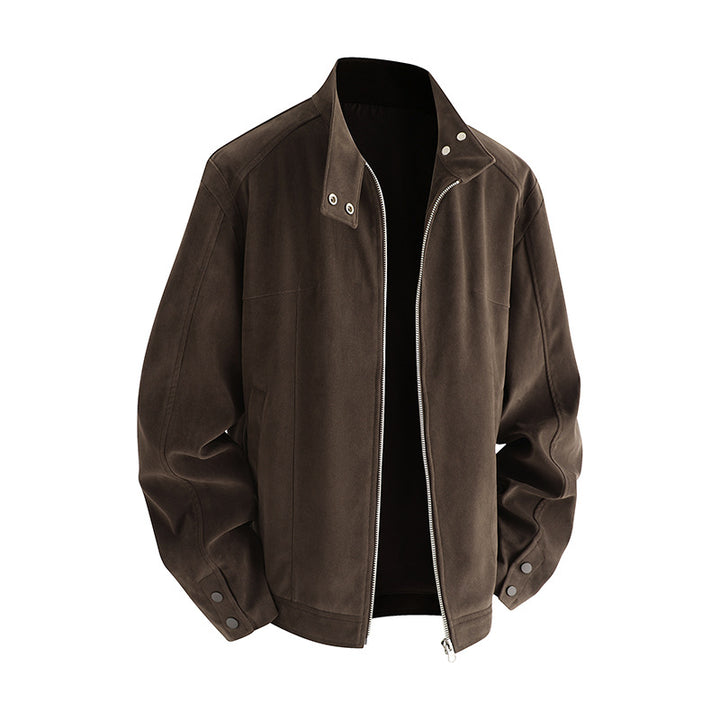 Herren Freizeitjacke aus weichem Kunstleder mit praktischem Kragen und Reißverschluss Drune
