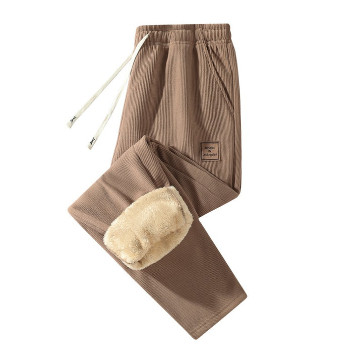 Damen Gefütterte Cord-Jogginghose mit Teddyfutter, Kordelzugbund & Seitentaschen Drune