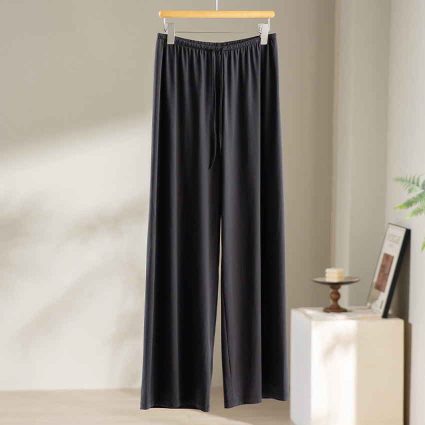 Damen Weite Relax-Hose aus seidigem Modal mit elastischem Bund und Tunnelzug Drune